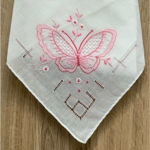 New cotton hand embroidered handkerchief butterfly hankie